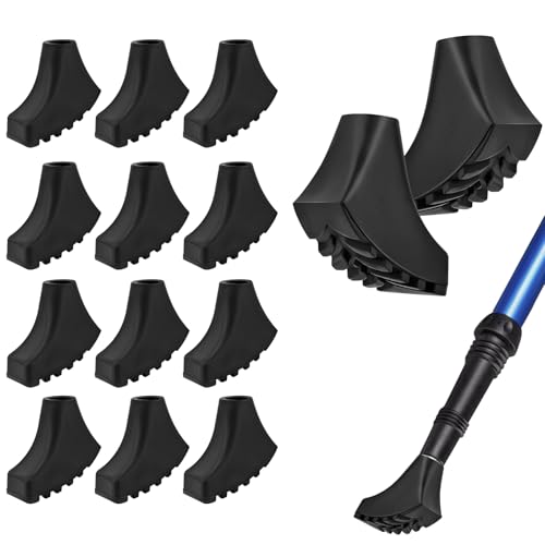Muyohix 12 Stück Nordic Walking Stöcke Gummipuffer, Nordic Walking Pads Trekking Gummipuffer für die Meisten Walking Stöcke & Nordic Walking Stöcke(10-11mm)