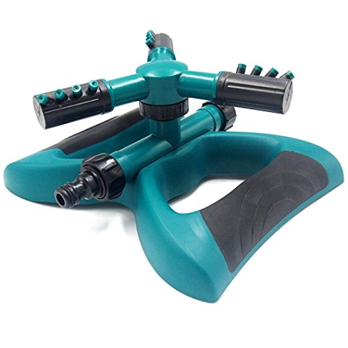 SXUUXB Aspersor de jardín, Sistema de irrigación de rociadores de Agua giratoria de césped de 360 ° con aspersor de césped Redondo de 3 Brazos, Herramienta de irrigación de Manguera de jardín Cover