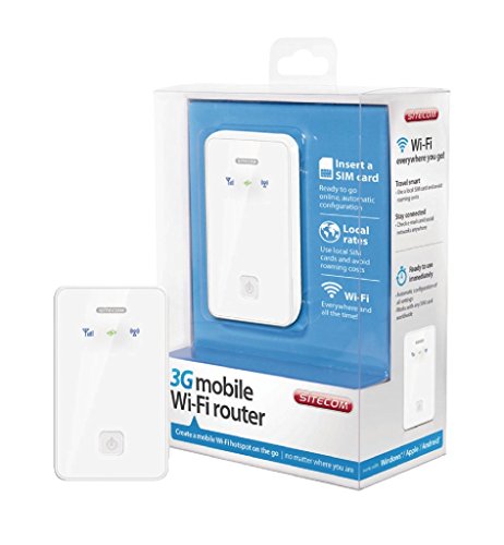 Wi-Fi ovunque Sitecom 3G Mobile Wi-Fi Router, SIM Lock Free, Compatibile con Tutti Gli Operatori, Bianco