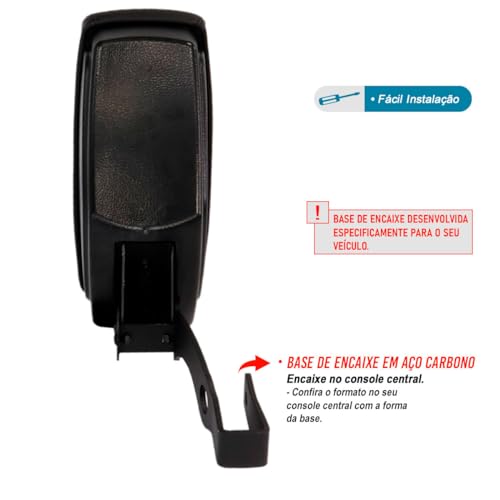 Apoio de Braço Encosto VW Fox Crossfox E Spacefox Ano 2003 Até 2017 Couro (Grafite C/Linha Grafite)