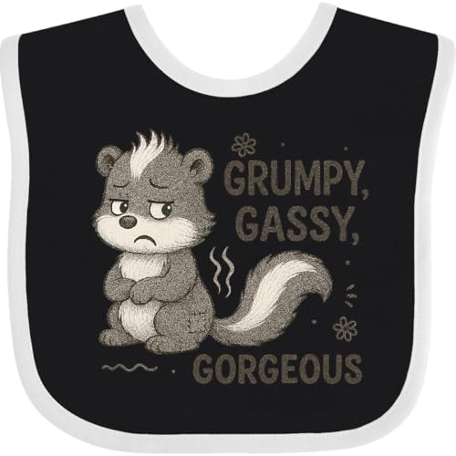 inktastic Grumpy Gassy Gorgeous Skunk Humor Baby Bib