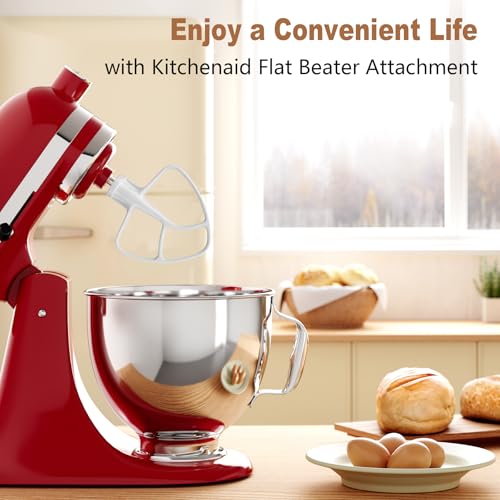 Image of Paddle Attachment for KitchenAid Mixer 4.5-5 Qt Tilt-Head | Premium Coated Flat Beater Replacement for Cake Batter & Cookie Dough, Dishwasher Safe Mixer Accessories