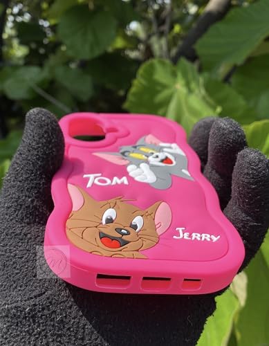 Image of MIDOS Back Cover Compatible with iPhone 16 Soft Silicone 3D Cute Cartoon Full Protective Case for iPhone 16 (Hot Pink)