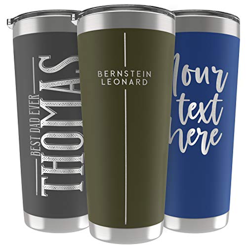 Personalized Gifts For Men - 30 Oz. Custom Tumblers w/Lid, Army - Insulated Travel Coffee Mugs - Optional Straw Set, Stainless Steel Double Wall Coffee Tumbler, Personalized Cups