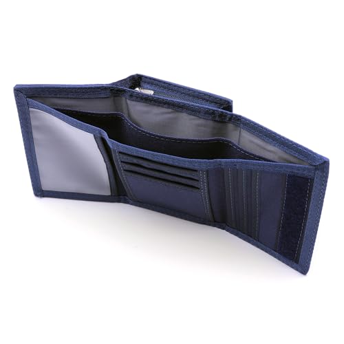 Tri Fold Wallet for Men, Wallet for Teen Boys, Nylon Coin Purse with Zipper and Front Pocket for Kids3
