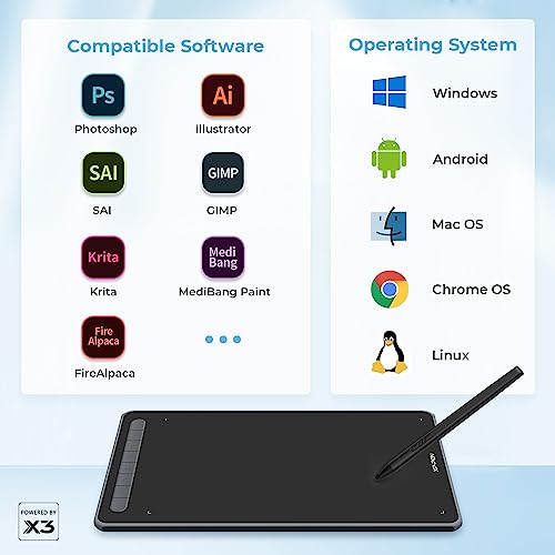 Image of XP-PEN Wireless Drawing Tablet Deco LW 10x6In Bluetooth Graphic Tablet with Battery-Free X3 Digital Stylus Wireless Drawing Pad Compatible with Chrome, Windows 11, Linux, Mac, and Android(Black)