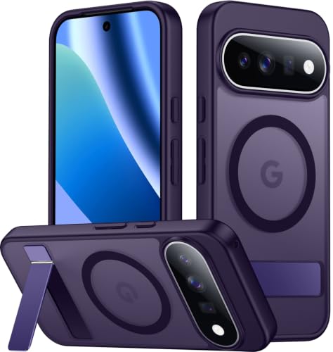 Image of SPIDERCASE Magnetic for Google Pixel 11 Pro XL Case,Built-in Stand,Purple | [3 Stand Ways] Invisible Kickstand|Translucent Matte|Drop Protection| Shockproof Slim Case