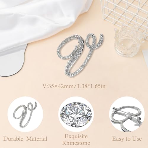 Image of Rhinestone Initial Brooch Pin for Women, Alphabet Gold Letter Brooch A-Z with Crystal, Metal Pin for Hat Bag Dress Suit Accessory for Men