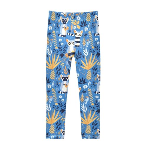 KLL Lemurs Madagascar on Blue Pattern Toddler Girls Leggings Fashion Full Length Lounge Pants Running
