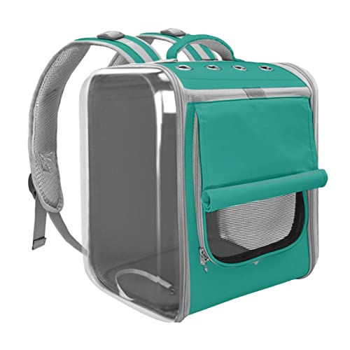 Mochila portátil para perros verdes para pasear cómodamente con tu gato en la ciudad 4