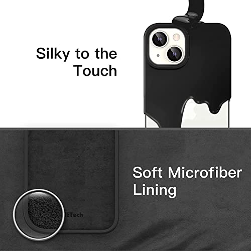 Image of NAFS Silicone Case Compatible with iPhone 14 | Camera Protect Microfiber Lining Cover | Case Cover for iPhone 14 (Black)