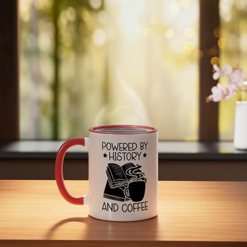 Taza cerámica histórica para café 11 oz rojo/blanco miniatura 3