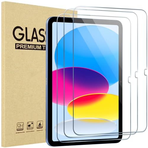 ProCase 3 Verre Trempé pour iPad(A16) 11 Pouces 2025, iPad 10ème Génération 10.9 Pouces 2022, Film Protection Screen Protecteur, Anti Rayures Sans Bulles...