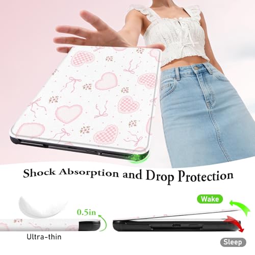 Image of CoBak Lightweight Stand Cute Case for 7 inch Kindle Paperwhite 12th Gen 2024 and Kindle Colorsoft with Right Hand Strap - Compatible with iPhone MagSafe, for Samsung /Anker Wireless Charging Pads
