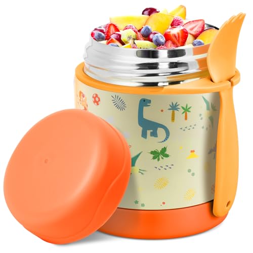 Listado de Frascos térmicos para comida disponible en línea. 48 Tarro de comida aislado de acero inoxidable para niños, contenedor de almuerzo para desayuno caliente a temperatura constante, lonchera para niños de acero inoxidable con cuchara...