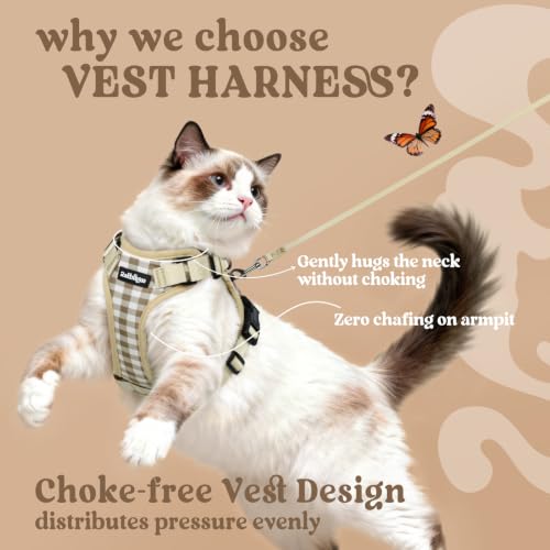 Image of rabbitgoo Cat Harness and Leash Set, Escape Proof Vest, Foamy Coffee