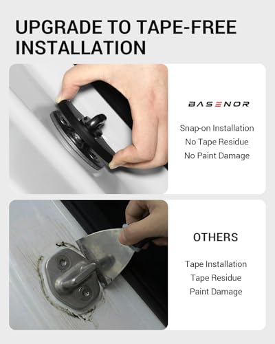 Image of BASENOR Door Lock Cover for 2017-2026 Tesla Model Y Model Y L Model 3