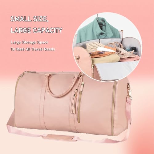 Trendfetchus Folding Travel Bag, Women's Large Capacity PU Travel Bag, Adjustable Shoulder Strap with Washing Bag2