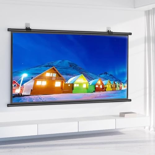 Pantalla de proyección manual 72" 16:9 para cine en casa miniatura 6
