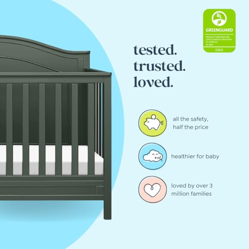 image for Davinci Charlie 4-in-1 Baby Crib Convertible to Toddler Bed, Daybed, F