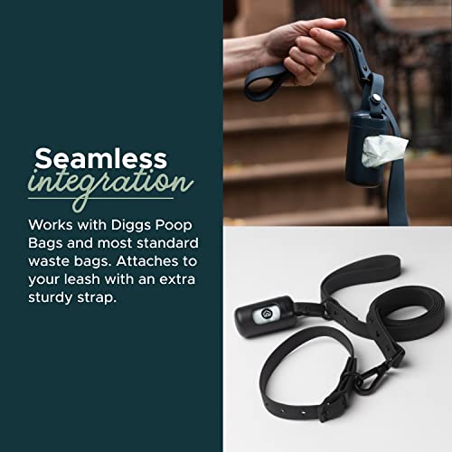 Diggs Dog Poop Bag Dispenser/Holder For Leash - Metal Snap Leash Clip - Case For Poop Bags -Doggie Bag Holder #TOP2