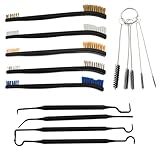 Throttle Body Cleaner Kit, 14 Pack Carburetor Cleaning Set, Torch Tip Carb Dirt Remove Cleaner Set for Lawnmower Motorcycle ATV Chainsaw Tools, Silver and Black