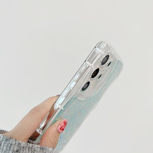 Coque Samsung S22 Plus lumineuse de luxe avec couverture paillettes bleu nuit - 3