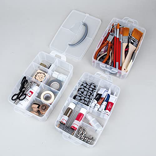 Rayher 39320000 Single Sorteerdoos, met Draaggreep, 3 Etages met 17 Vakken, 23.1x15.6x18.5 cm, Transparant - Image 7