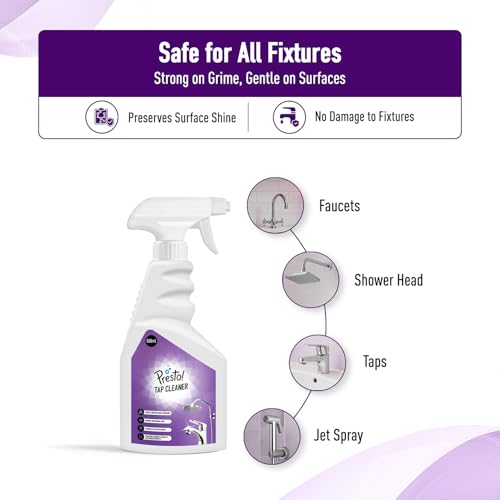Image of Amazon Brand - Presto! Tap Cleaner | 500 Ml | Limescale & Grime Fighter | For Bathroom, Kitchen, Sink Fitting Taps