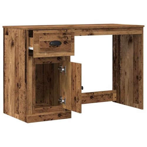 Bureau de travail aspect bois vieilli compact pour optimiser les petits espaces - 6