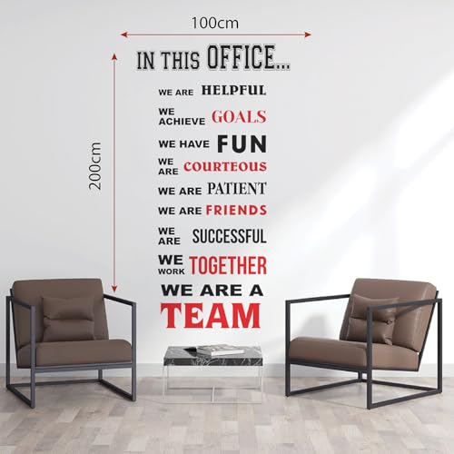 Image of Team - Work Together - Office - Motivation - Corporate - Business - Inspiration Quotes - Wall Sticker Decal (Multi Colour, Vinyl, Self-Adhesive) (Large - 200 x 100 cm)