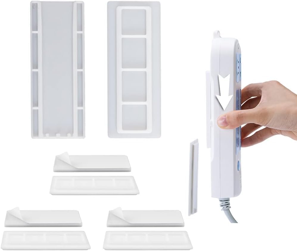 Power Strip Holder Power Strip Fixator Wall Mount Punch Free Under Desk Cable Management for Remote Control Router Computer Home and Office (4)