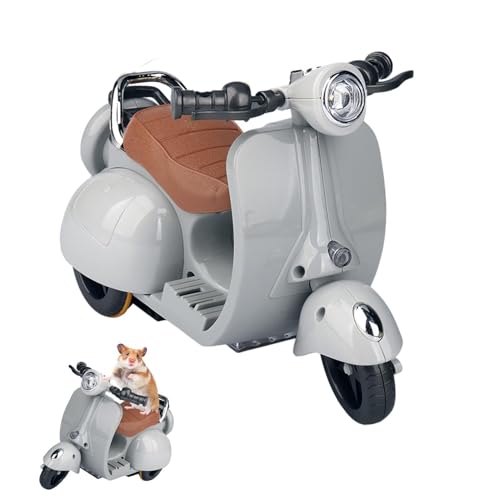 ハムスター おもちゃ、車 電動バイク ライト 音楽 付き、360°回転 オートバイ、回転退屈解消スクーターハムスターおもちゃ、電動スクーター 小動物のおもちゃ、小さなペット用 ウサギ モルモット 運動不足 ストレス解消 おもちゃ