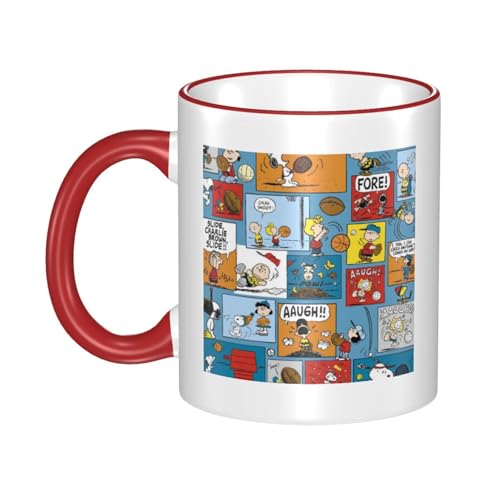 スヌーピー マグカップ 保温・保冷 電子レンジ対応 コーヒーカップ 陶器 セラミック 耐高温 軽量 個性人気 誕生日プレゼント大容量 Red