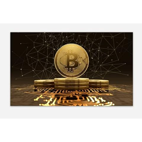 Crypto-Fosho - Bitcoin Magnet, BTC Coin Stacks Fridge Magnet - Large 5" by 3" Size Crypto Gear, Perfect for Refrigerator, Home, Office, Dorm and More! Cover