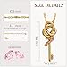 SADKISS 14K Gold Key Necklace,Dance Key Pendant Necklace for Women,Delicate Vintage key Necklace Purely Handmade Best Gift for Relatives and Sisters
