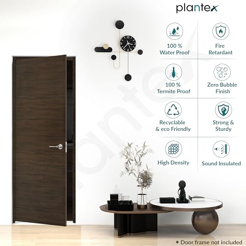 Image of Plantex WPC Doors for Bathroom (25 mm - Thickness) /Termiteproof Bathroom Door /2.25x6.5 Feet Wooden Finished Door for Home /Balcony /Office /Kitchen, Density-550 (27x78 inch,19.5 kg- Charcoal Oak)