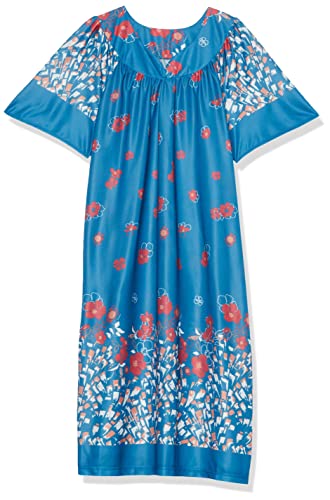Image of AmeriMark Casual Women's Patio Muumuu House Dress Loose Comfortable Short Sleeve Sun Dress Lounger Gown Sleepwear for Ladies