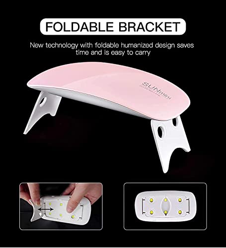 LANELLIE 6W LED UV Nail Lamp USB Nail Dryer with Handy Mini Size Mouse Shape for all Gel Polish Shape for Gel Based Polishes Manicure/Pedicure 2 Timing Setting 45s/60s - Image 6