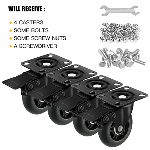Apllamo 3 Inch Casters Set Of 4 ,4 Heavy Duty Quiet Casters thumb #7