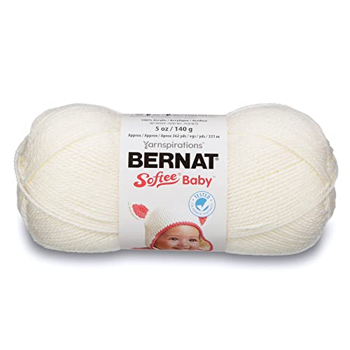 Image of Bernat Softee Baby Yarn for Crocheting Soft, Antique White, 3-Pack | #3 Light DK Yarn, 100% Acrylic, Soft Baby Yarn for Crocheting, Blankets, Clothes & Knitting Crafts, 362yd, 141g /5oz per skein