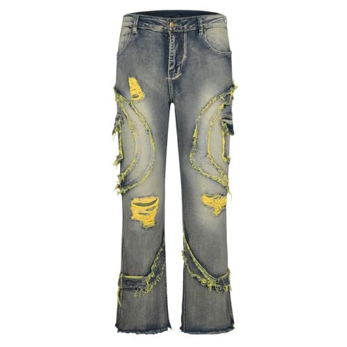 Man Pants Jeans for Man Denim Workout Athletic Fringe Western Ripped Summer Fall Pants 20252
