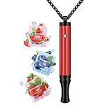 ASTOFLI Breathing Necklace for Anxiety Relief – Flavored Air Breathe Necklace, Breath Free Stress Relief Device with Flavor, Meditation Jewelry Gifts for Women and Men, Stainless Steel