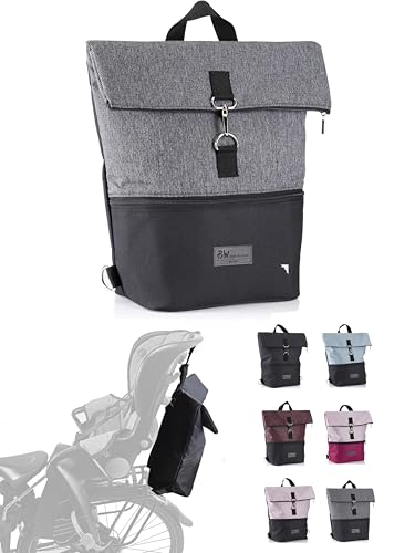 BambiniWelt Fahrradtasche – Rucksack für Kinderfahrradsitz kompatibel...