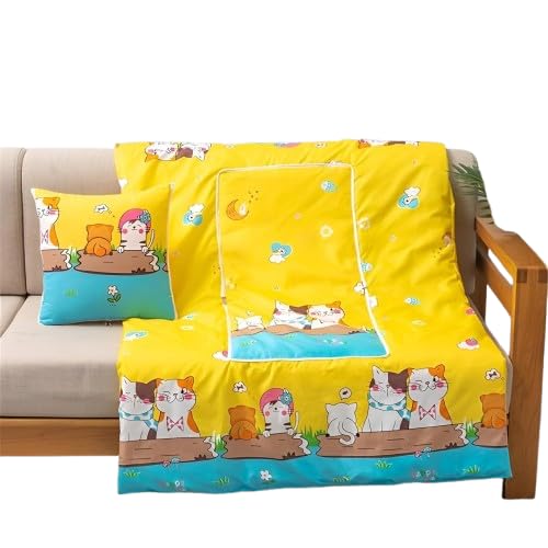 KidsZeeNie® Cartoon Print Cushion Pillow Blanket| Soft & Foldable 2 in 1 Quilt Cushion Blanket with Zipper | Multi-Purpose for Home, Car, Travel, Office, & Kids| Warm Naps for Winter-image-17