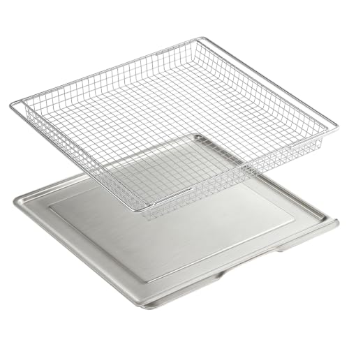 Image of 304 Stainless Steel SP301 SP201 SP351 Crumb Tray Air Fryer Basket Replacement Parts for Ninja Air Fryer Tray Foodi Dual Heat Air Fry Oven FT205CO SP251Q FT301 FT201A Toaster Catch Drip Pan 2 Pcs