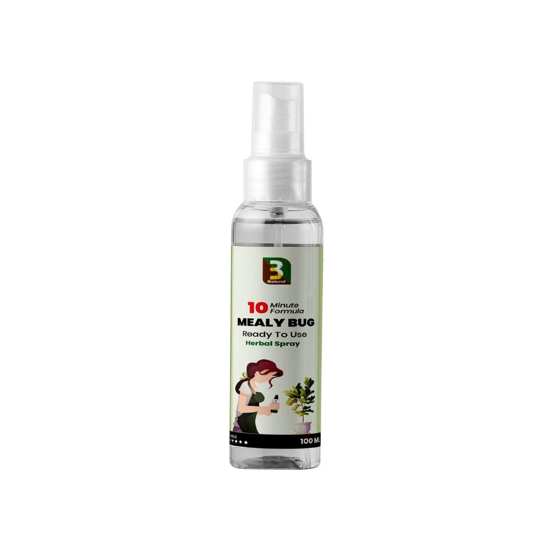 B Natural Herbal Mealy Bug Spray For Plants & Garden 100ml| 10 Minutes Result Guaranty|Removes Entire Mealy Bug Infestation|Powerful 100% Organic MealyBug Repellent Spray For Indoor & Outdoor Plants