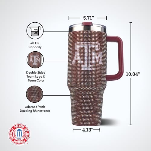 Image of The Memory Company Officially Licensed 40oz TC Bling Game Day Tumbler with Vintage Logo, Texas A&M University
