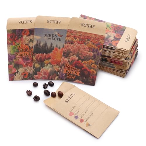 200 Pcs Seed Envelopes, Seed Packets Self-adhesive Sealing Small Seed Saving Envelopes for Storage, 2x3 Inch Brown Kraft Paper Collecting Bags for Flower Vegetable Seeds Organizer