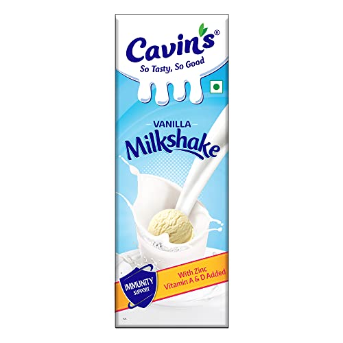 Image of Cavin's Vanilla Milkshake, Enriched with Zinc, Vitamin A & D for Immunity Support, No Added Preservatives, 1Litre, liquid